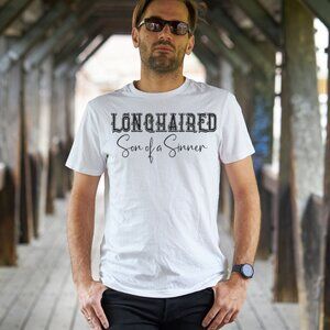 Long Hair Son Of A Sinner Mens Tee Graphic Short Sleeve T-Shirt